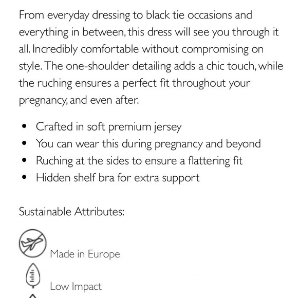 NWOT Isabella Oliver Brunswick Black Maternity Dress Ruched  One Shoulde… - Picture 2 of 16